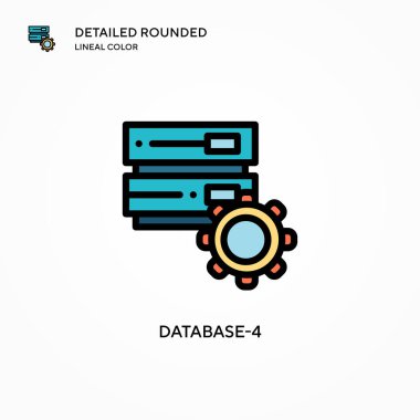 Veritabanı 4 vektör simgesi. Modern vektör illüstrasyon kavramları. Düzenlemesi ve kişiselleştirmesi kolay.