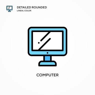 Bilgisayar vektör simgesi. Modern vektör illüstrasyon kavramları. Düzenlemesi ve kişiselleştirmesi kolay.