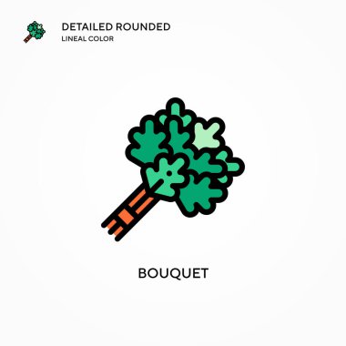 Buket vektör simgesi. Modern vektör illüstrasyon kavramları. Düzenlemesi ve kişiselleştirmesi kolay.