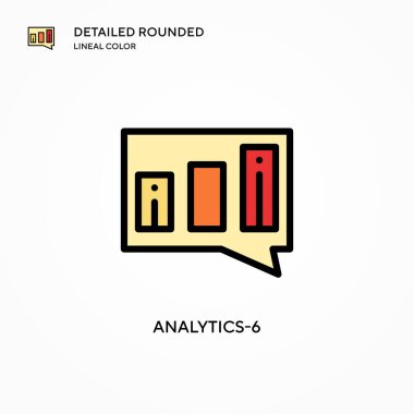 Analitik-6 vektör simgesi. Modern vektör illüstrasyon kavramları. Düzenlemesi ve kişiselleştirmesi kolay.