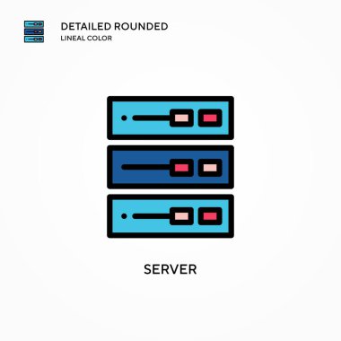 Sunucu vektör simgesi. Modern vektör illüstrasyon kavramları. Düzenlemesi ve kişiselleştirmesi kolay.