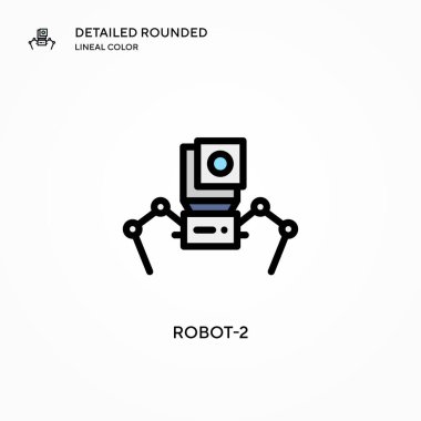 Robot-2 vektör simgesi. Modern vektör illüstrasyon kavramları. Düzenlemesi ve kişiselleştirmesi kolay.