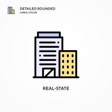 Gerçek durum vektör simgesi. Modern vektör illüstrasyon kavramları. Düzenlemesi ve kişiselleştirmesi kolay.