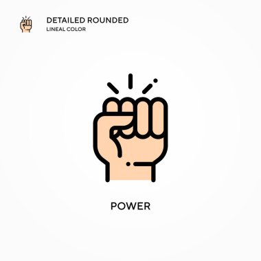 Güç vektör simgesi. Modern vektör illüstrasyon kavramları. Düzenlemesi ve kişiselleştirmesi kolay.