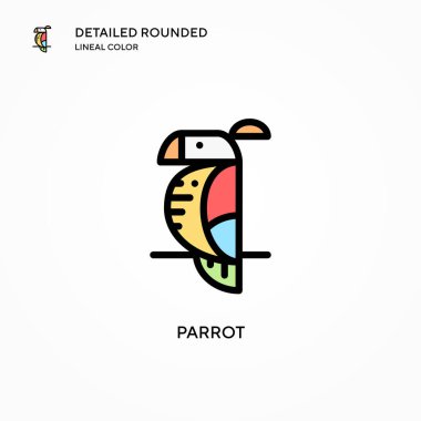 Papağan vektör simgesi. Modern vektör illüstrasyon kavramları. Düzenlemesi ve kişiselleştirmesi kolay.
