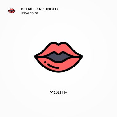 Ağız vektör simgesi. Modern vektör illüstrasyon kavramları. Düzenlemesi ve kişiselleştirmesi kolay.