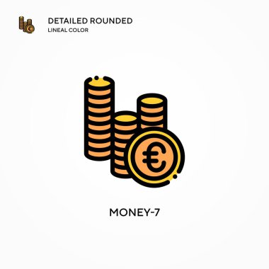 Money-7 vektör simgesi. Modern vektör illüstrasyon kavramları. Düzenlemesi ve kişiselleştirmesi kolay.