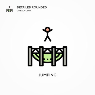 Sıçrama vektör simgesi. Modern vektör illüstrasyon kavramları. Düzenlemesi ve kişiselleştirmesi kolay.