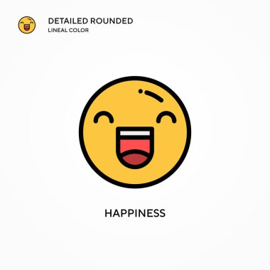 Mutluluk vektör simgesi. Modern vektör illüstrasyon kavramları. Düzenlemesi ve kişiselleştirmesi kolay.