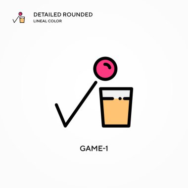 Oyun-1 vektör simgesi. Modern vektör illüstrasyon kavramları. Düzenlemesi ve kişiselleştirmesi kolay.