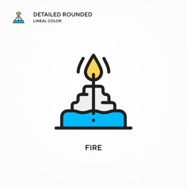 Vektör simgesini ateşle. Modern vektör illüstrasyon kavramları. Düzenlemesi ve kişiselleştirmesi kolay.