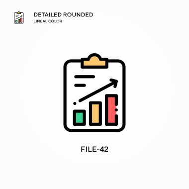 Dosya-42 vektör simgesi. Modern vektör illüstrasyon kavramları. Düzenlemesi ve kişiselleştirmesi kolay.