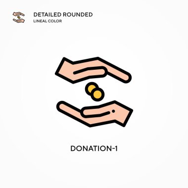 Bağış- 1 vektör simgesi. Modern vektör illüstrasyon kavramları. Düzenlemesi ve kişiselleştirmesi kolay.