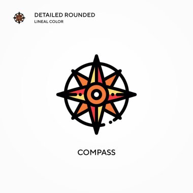 Pusula vektör simgesi. Modern vektör illüstrasyon kavramları. Düzenlemesi ve kişiselleştirmesi kolay.