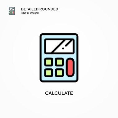 Vektör simgesini hesapla. Modern vektör illüstrasyon kavramları. Düzenlemesi ve kişiselleştirmesi kolay.