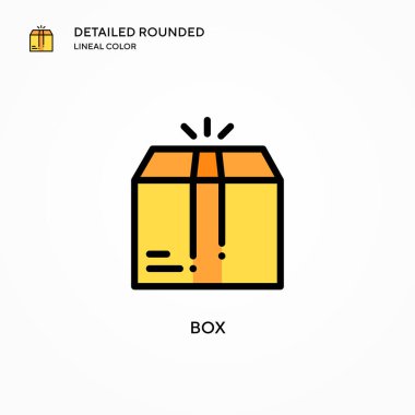 Kutu vektör simgesi. Modern vektör illüstrasyon kavramları. Düzenlemesi ve kişiselleştirmesi kolay.