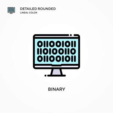 İkili vektör simgesi. Modern vektör illüstrasyon kavramları. Düzenlemesi ve kişiselleştirmesi kolay.