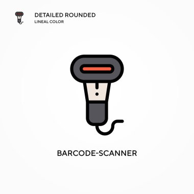 Barkod tarayıcı vektör simgesi. Modern vektör illüstrasyon kavramları. Düzenlemesi ve kişiselleştirmesi kolay.