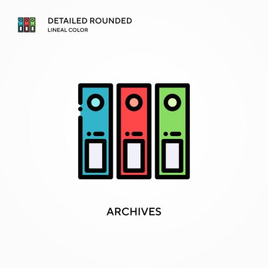 Arşiv vektör simgesi. Modern vektör illüstrasyon kavramları. Düzenlemesi ve kişiselleştirmesi kolay.
