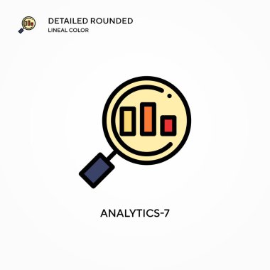Analitik-7 vektör simgesi. Modern vektör illüstrasyon kavramları. Düzenlemesi ve kişiselleştirmesi kolay.