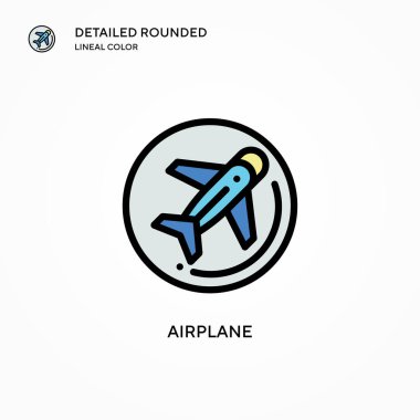 Uçak vektör simgesi. Modern vektör illüstrasyon kavramları. Düzenlemesi ve kişiselleştirmesi kolay.