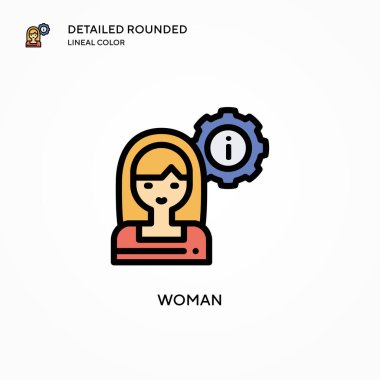 Kadın vektör simgesi. Modern vektör illüstrasyon kavramları. Düzenlemesi ve kişiselleştirmesi kolay.