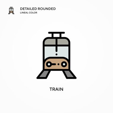 Tren vektör simgesi. Modern vektör illüstrasyon kavramları. Düzenlemesi ve kişiselleştirmesi kolay.