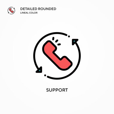 Vektör simgesini destekle. Modern vektör illüstrasyon kavramları. Düzenlemesi ve kişiselleştirmesi kolay.