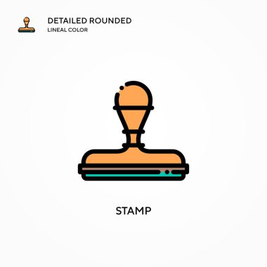 Pul vektör simgesi. Modern vektör illüstrasyon kavramları. Düzenlemesi ve kişiselleştirmesi kolay.