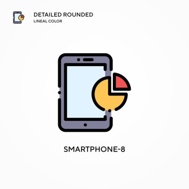 Akıllı Telefon-8 vektör simgesi. Modern vektör illüstrasyon kavramları. Düzenlemesi ve kişiselleştirmesi kolay.