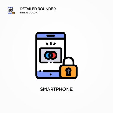 Akıllı telefon vektör simgesi. Modern vektör illüstrasyon kavramları. Düzenlemesi ve kişiselleştirmesi kolay.