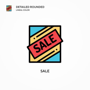 Satış vektörü ikonu. Modern vektör illüstrasyon kavramları. Düzenlemesi ve kişiselleştirmesi kolay.