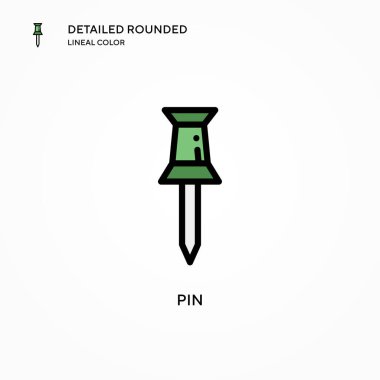 Pin vektör simgesi. Modern vektör illüstrasyon kavramları. Düzenlemesi ve kişiselleştirmesi kolay.