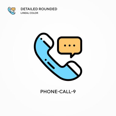 Telefon-çağrı-9 vektör simgesi. Modern vektör illüstrasyon kavramları. Düzenlemesi ve kişiselleştirmesi kolay.