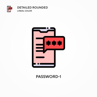 Parola-1 vektör simgesi. Modern vektör illüstrasyon kavramları. Düzenlemesi ve kişiselleştirmesi kolay.