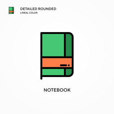 Not defteri vektör simgesi. Modern vektör illüstrasyon kavramları. Düzenlemesi ve kişiselleştirmesi kolay.