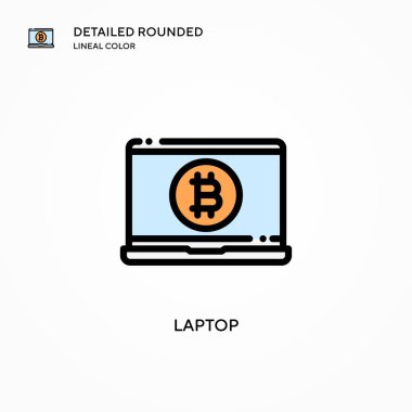 Laptop vektör simgesi. Modern vektör illüstrasyon kavramları. Düzenlemesi ve kişiselleştirmesi kolay.