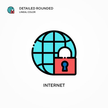 İnternet vektör simgesi. Modern vektör illüstrasyon kavramları. Düzenlemesi ve kişiselleştirmesi kolay.