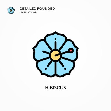 Hibiscus vektör simgesi. Modern vektör illüstrasyon kavramları. Düzenlemesi ve kişiselleştirmesi kolay.