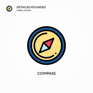 Pusula vektör simgesi. Modern vektör illüstrasyon kavramları. Düzenlemesi ve kişiselleştirmesi kolay.