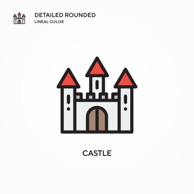 Castle vektör simgesi. Modern vektör illüstrasyon kavramları. Düzenlemesi ve kişiselleştirmesi kolay.