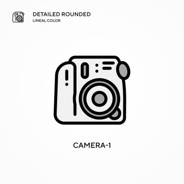 Kamera-1 vektör simgesi. Modern vektör illüstrasyon kavramları. Düzenlemesi ve kişiselleştirmesi kolay.