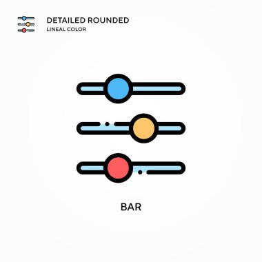 Bar vektör simgesi. Modern vektör illüstrasyon kavramları. Düzenlemesi ve kişiselleştirmesi kolay.