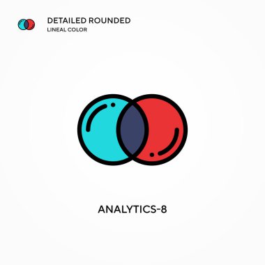 Analitik-8 vektör simgesi. Modern vektör illüstrasyon kavramları. Düzenlemesi ve kişiselleştirmesi kolay.
