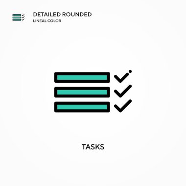 Görev vektör simgesi. Modern vektör illüstrasyon kavramları. Düzenlemesi ve kişiselleştirmesi kolay.