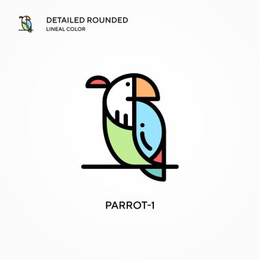 Papağan-1 vektör simgesi. Modern vektör illüstrasyon kavramları. Düzenlemesi ve kişiselleştirmesi kolay.