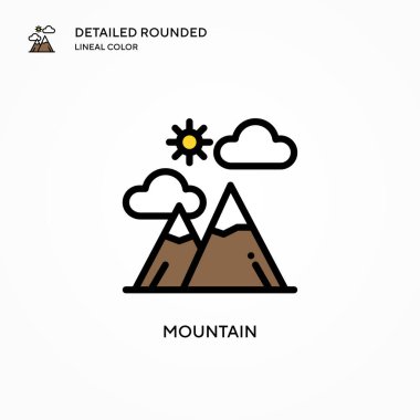 Dağ vektör simgesi. Modern vektör illüstrasyon kavramları. Düzenlemesi ve kişiselleştirmesi kolay.