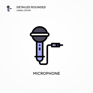 Mikrofon vektör simgesi. Modern vektör illüstrasyon kavramları. Düzenlemesi ve kişiselleştirmesi kolay.