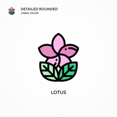 Lotus vektör simgesi. Modern vektör illüstrasyon kavramları. Düzenlemesi ve kişiselleştirmesi kolay.