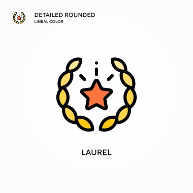 Laurel vektör simgesi. Modern vektör illüstrasyon kavramları. Düzenlemesi ve kişiselleştirmesi kolay.